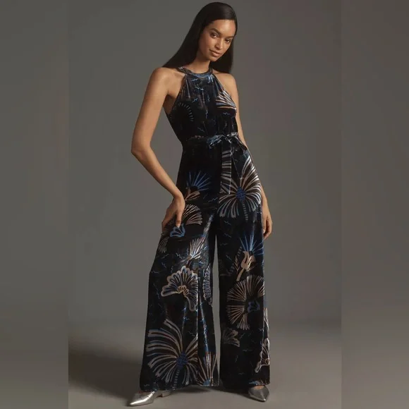Farm Rio x Anthropologie Velvet Halter Jumpsuit - Picture 2 of 11